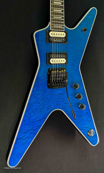 Dean Guitars Select Ml 1 24 Kahler Quilt Top Trans Blue Blues City Music Llc