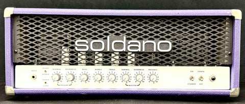 Soldano SLO-100 - 2010 - #2122 - Seattle Washington Built - 1 Owner - BCM Sold This Amp New - Purple Vinyl - Purple Jewel Light - New and Biased Sovtek 5881/6L6WGC coin based tubes - New JJ ECC83S preamp tubes - New 1 and 5 amp Fast Blow fuses