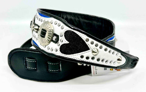 RJ Cash Red Heart - Leather Guitar Strap - Hand Made in Brooklyn, NY