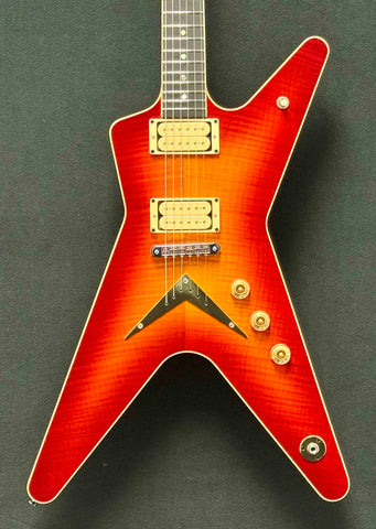 Dean Guitars - USA - ML - Trans Cherry Sunburst - Patents Pending - Chrome Hardware with Brass V Plate - DiMarzio Super Distortion Pickups - Abalone Dot Inlays - w/OHSC