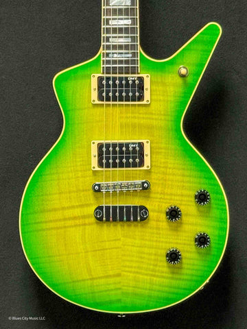 Dean Guitars - USA - Cadi Flame Top Custom - Slime Green - Dean USA DMT Double Black Pickups - Jumbo Stainless Steel Frets - Chrome Hardware - MOP Block Inlays - OHSC