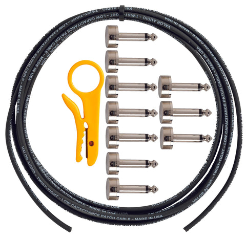 Valor Audio - Micro Short - Soldered Kit - Right Angle Plugs - 10' - Black