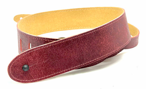 Perri's - Distressed Leather Maroon - Guitar Strap