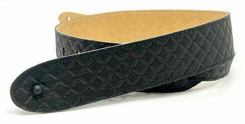 Perri's - Black Leather Small Squares - Guitar Strap