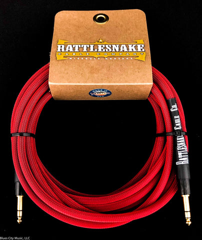 Rattlesnake Cable Company - 20' - TRS - Red - Straight Plugs