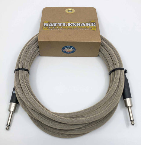 Rattlesnake Cable Company - 15' Standard - Dirty Tweed - Straight Plugs