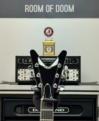 Dean Guitars - USA - ML - Classic Black - Patents Pending - Silver and Brass Hardware - DiMarzio Super Distortion Zebra Pickups - Abalone Dot Inlays - w/OHSC