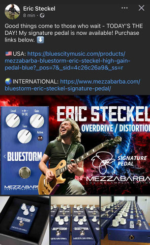 Mezzabarba Bluestorm - Eric Steckel - HIgh Gain/Distortion - Pedal - Blue