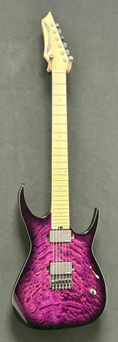 Dean Guitars - USA - Exile - Jon Donias - Trans Purple Burst - Quilt Maple Top - BIrdseye 5 Piece Maple/Walnut Slim C Neck - 25 1/2" Scale - 24 Jumbo Stainless Steel Frets - Fishman Fluence Modern Pickups - OHSC