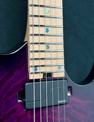 Dean Guitars - USA - Exile - Jon Donias - Trans Purple Burst - Quilt Maple Top - BIrdseye 5 Piece Maple/Walnut Slim C Neck - 25 1/2" Scale - 24 Jumbo Stainless Steel Frets - Fishman Fluence Modern Pickups - OHSC