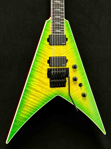 Dean Guitars - USA - Custom Shop One Off - Vengeance - Flame Orientation Maple Top - Slime Gloss Finish - 24 Jumbo Stainless Steel Frets - Fishman Fluence AB1/CB1 Pickups - Floyd Rose Tremolo - Black Hardware - OHSC - Call for Best Price !!!