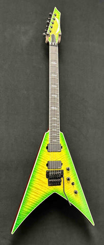 Dean Guitars - USA - Custom Shop One Off - Vengeance - Flame Orientation Maple Top - Slime Gloss Finish - 24 Jumbo Stainless Steel Frets - Fishman Fluence AB1/CB1 Pickups - Floyd Rose Tremolo - Black Hardware - OHSC - Call for Best Price !!!
