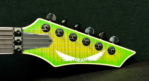 Dean Guitars - USA - Custom Shop One Off - Vengeance - Flame Orientation Maple Top - Slime Gloss Finish - 24 Jumbo Stainless Steel Frets - Fishman Fluence AB1/CB1 Pickups - Floyd Rose Tremolo - Black Hardware - OHSC - Call for Best Price !!!
