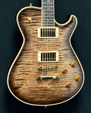 Knaggs Guitars - Influence Kenai - Eric Steckel - Sand Dune Burst - T2 Maple Top - Gloss Nitro Finish - Ebony Fretboard with Morning Star Inlays  - Full Maple Binding - Gold Hardware - Seymour Duncan "Candy" Pickups - OHSC
