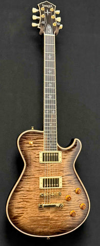 Knaggs Guitars - Influence Kenai - Eric Steckel - Sand Dune Burst - T2 Maple Top - Gloss Nitro Finish - Ebony Fretboard with Morning Star Inlays  - Full Maple Binding - Gold Hardware - Seymour Duncan "Candy" Pickups - OHSC
