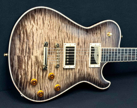 Knaggs Guitars - Influence Kenai - Eric Steckel - Sand Dune Burst - T2 Maple Top - Gloss Nitro Finish - Ebony Fretboard with Morning Star Inlays  - Full Maple Binding - Gold Hardware - Seymour Duncan "Candy" Pickups - OHSC