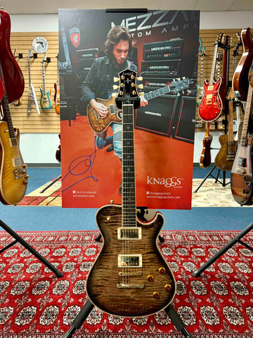 Knaggs Guitars - Influence Kenai - Eric Steckel - Sand Dune Burst - T2 Maple Top - Gloss Nitro Finish - Ebony Fretboard with Morning Star Inlays  - Full Maple Binding - Gold Hardware - Seymour Duncan "Candy" Pickups - OHSC