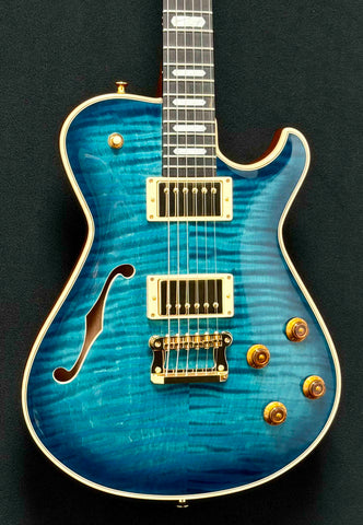 Knaggs Guitars - Influence Kenai - Hollowbody - T1 - Maple Top - Turquoise Burst - Gloss Nitro - Ebony Fret Board - Lollar Imperial K Pickups - Gold Hardware - OHSC - Call for Best Price !!!