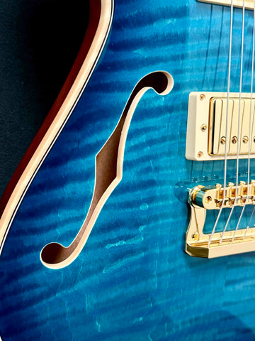 Knaggs Guitars - Influence Kenai - Hollowbody - T1 - Maple Top - Turquoise Burst - Gloss Nitro - Ebony Fret Board - Lollar Imperial K Pickups - Gold Hardware - OHSC - Call for Best Price !!!