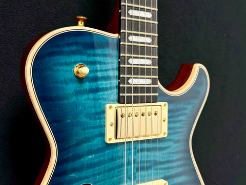 Knaggs Guitars - Influence Kenai - Hollowbody - T1 - Maple Top - Turquoise Burst - Gloss Nitro - Ebony Fret Board - Lollar Imperial K Pickups - Gold Hardware - OHSC - Call for Best Price !!!