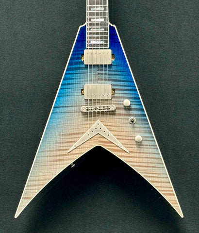 Dean Guitars - USA - Custom Shop One Off - Vengeance - Flame Maple - Blue Gradient Fade - Gloss Finish - DMT Pickups - Brushed Nickel Hardware - OHSC - Call for Best Price !!!