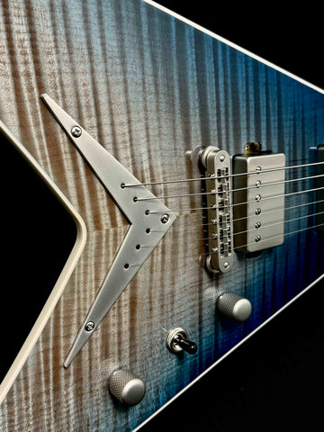 Dean Guitars - USA - Custom Shop One Off - Vengeance - Flame Maple - Blue Gradient Fade - Gloss Finish - DMT Pickups - Brushed Nickel Hardware - OHSC - Call for Best Price !!!