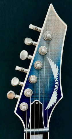 Dean Guitars - USA - Custom Shop One Off - Vengeance - Flame Maple - Blue Gradient Fade - Gloss Finish - DMT Pickups - Brushed Nickel Hardware - OHSC - Call for Best Price !!!