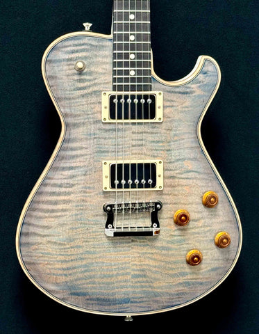 Knaggs Guitars - Influence Kenai - Winter Solstice & White - Gloss Nitro - T2 Maple/Mahogany Body - Mahogany Neck - Ebony Fret Board & Head Stock - Nickel Hardware - Bare Knuckle Mules Pickups - OHSC -  Call for Best Price !!!