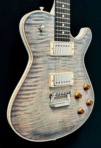 Knaggs Guitars - Influence Kenai - Winter Solstice & White - Gloss Nitro - T2 Maple/Mahogany Body - Mahogany Neck - Ebony Fret Board & Head Stock - Nickel Hardware - Bare Knuckle Mules Pickups - OHSC -  Call for Best Price !!!