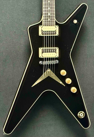 Dean Guitars - USA - ML - Classic Black - Patents Pending - Silver and Brass Hardware - DiMarzio Super Distortion Pickups - Abalone Dot Inlays - w/OHSC