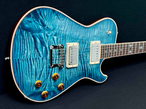 Knaggs Guitars - Influence Series - Kenai - 15th Anniversary Navajo Sun - Turquoise/Beach Burst - Gloss Nitro - T1 Maple Top - Mahogany body - Nickel Hardware - Bare Knuckle Mule Pickups - OHSC - Call for Best Price !!!