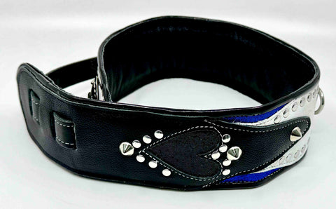 RJ Cash Red Heart - Leather Guitar Strap - Hand Made in Brooklyn, NY