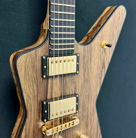 Dean Guitars - USA - ML - Custom - Black Limba Oil Finish (Korina) - Seymour Duncan Jazz & Jeff Beck / Black Pickup Rings - Slim D Neck Profile - Revers 6 Inline Headstock - Jumbo Jeskar Frets - Gold Hardware - w/OHSC - Call for Best Price !!!