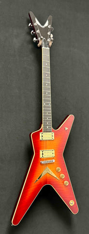 Dean Guitars - USA - ML - Trans Cherry Sunburst - Patents Pending - Chrome Hardware with Brass V Plate - DiMarzio Super Distortion Pickups - Abalone Dot Inlays - w/OHSC