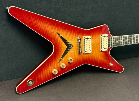 Dean Guitars - USA - ML - Trans Cherry Sunburst - Patents Pending - Chrome Hardware with Brass V Plate - DiMarzio Super Distortion Pickups - Abalone Dot Inlays - w/OHSC