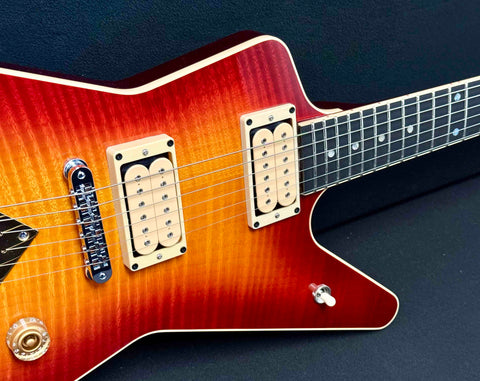 Dean Guitars - USA - ML - Trans Cherry Sunburst - Patents Pending - Chrome Hardware with Brass V Plate - DiMarzio Super Distortion Pickups - Abalone Dot Inlays - w/OHSC