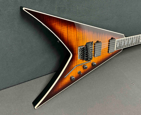  Dean Guitars - USA - Custom Shop One Off - Vengeance - Flame Maple Top & Head Stock - Tiger Eye - Gloss Finish - EMG 81 & 85 Pickups - Black Nickel Hardware - OHSC