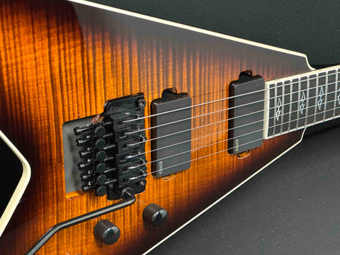  Dean Guitars - USA - Custom Shop One Off - Vengeance - Flame Maple Top & Head Stock - Tiger Eye - Gloss Finish - EMG 81 & 85 Pickups - Black Nickel Hardware - OHSC