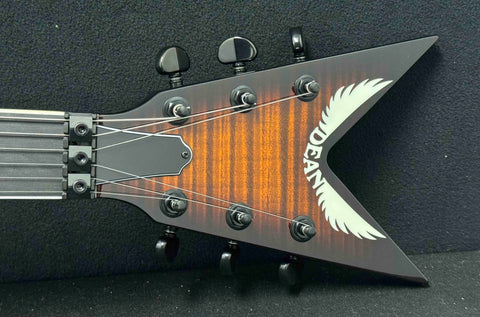  Dean Guitars - USA - Custom Shop One Off - Vengeance - Flame Maple Top & Head Stock - Tiger Eye - Gloss Finish - EMG 81 & 85 Pickups - Black Nickel Hardware - OHSC
