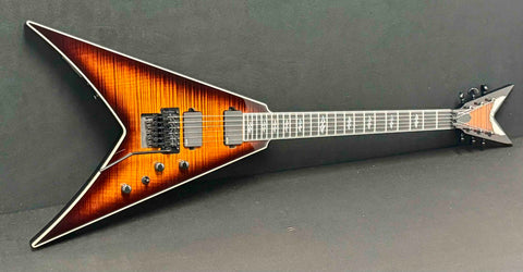  Dean Guitars - USA - Custom Shop One Off - Vengeance - Flame Maple Top & Head Stock - Tiger Eye - Gloss Finish - EMG 81 & 85 Pickups - Black Nickel Hardware - OHSC