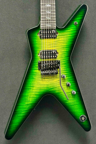 Dean Guitars - USA - ML - 7 String Custom - Emerald Burst Flame Maple Top - Reverse 7 Inline Head Stock - Floyd Rose - DMT Nostalgia 7 and Baker Act  Pickups - Black Hardware - w/OHSC