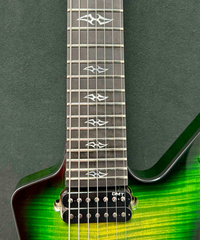 Dean Guitars - USA - ML - 7 String Custom - Emerald Burst Flame Maple Top - Reverse 7 Inline Head Stock - Floyd Rose - DMT Nostalgia 7 and Baker Act  Pickups - Black Hardware - w/OHSC