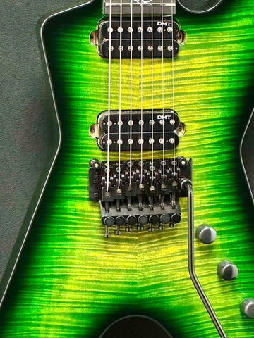 Dean Guitars - USA - ML - 7 String Custom - Emerald Burst Flame Maple Top - Reverse 7 Inline Head Stock - Floyd Rose - DMT Nostalgia 7 and Baker Act  Pickups - Black Hardware - w/OHSC