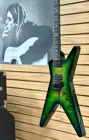 Dean Guitars - USA - ML - 7 String Custom - Emerald Burst Flame Maple Top - Reverse 7 Inline Head Stock - Floyd Rose - DMT Nostalgia 7 and Baker Act  Pickups - Black Hardware - w/OHSC