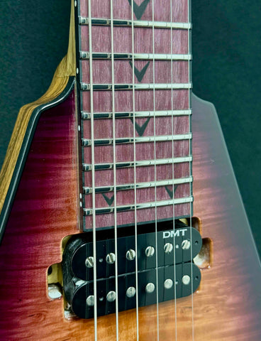 Dean Guitars - USA - Custom Shop One Off - Vengeance - Black Limba (KORINA) Body, Neck, Head Stock - AAA Burl Purple Natural Burst - Slim D Neck Profile - 12"-16" Radius - DMT Pickpus - Black Hardware - OHSC