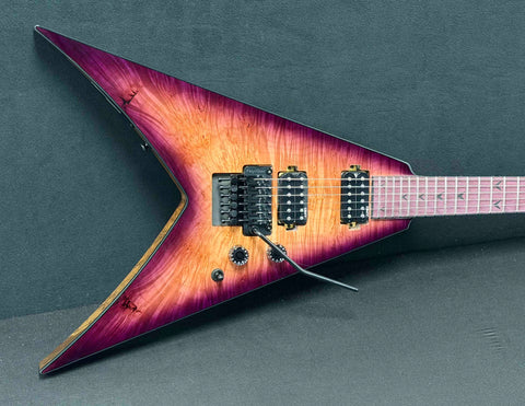 Dean Guitars - USA - Custom Shop One Off - Vengeance - Black Limba (KORINA) Body, Neck, Head Stock - AAA Burl Purple Natural Burst - Slim D Neck Profile - 12"-16" Radius - DMT Pickpus - Black Hardware - OHSC