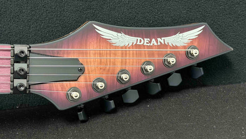 Dean Guitars - USA - Custom Shop One Off - Vengeance - Black Limba (KORINA) Body, Neck, Head Stock - AAA Burl Purple Natural Burst - Slim D Neck Profile - 12"-16" Radius - DMT Pickpus - Black Hardware - OHSC
