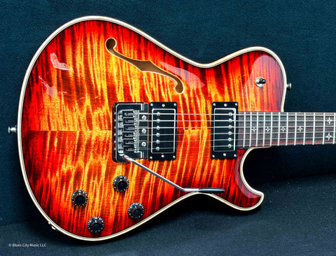 Knaggs Guitars - Influence Kenai - Hollowbody - T1 Maple Top - Fire - Gloss Nitro - R/W Fret Board - Nickel Hardware - Tremolo - OHSC