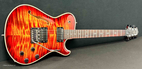 Knaggs Guitars - Influence Kenai - Hollowbody - T1 Maple Top - Fire - Gloss Nitro - R/W Fret Board - Nickel Hardware - Tremolo - OHSC