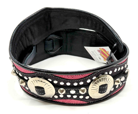 RJ Cash Sparkle Heart - Leather Guitar Strap - Hand Made in Brooklyn, NY. 